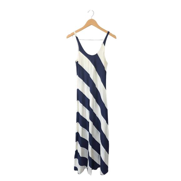 Ralph Lauren Rugby Dress Size Medium Diagonal Stripe Maxi - Picture 1 of 4